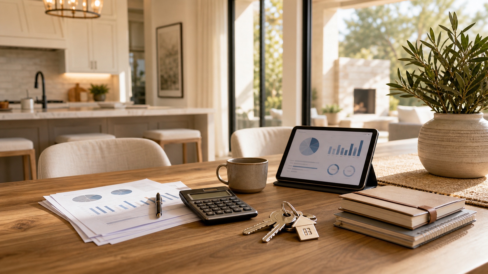 Premium San Antonio home budget planning scene for comparing renting versus buying in 2026 with a bilingual Realtor