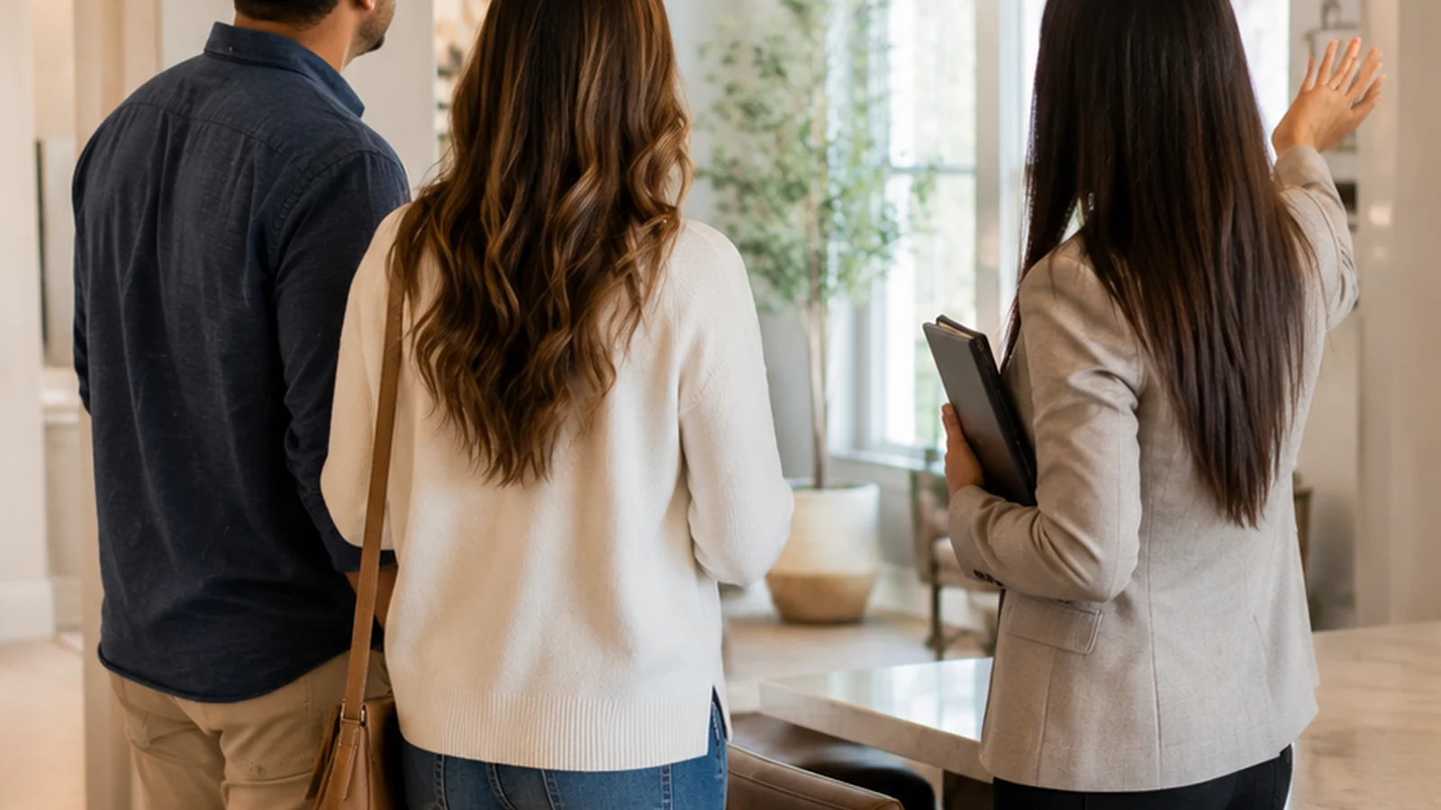 bilingual Realtor home tour moment, no faces required